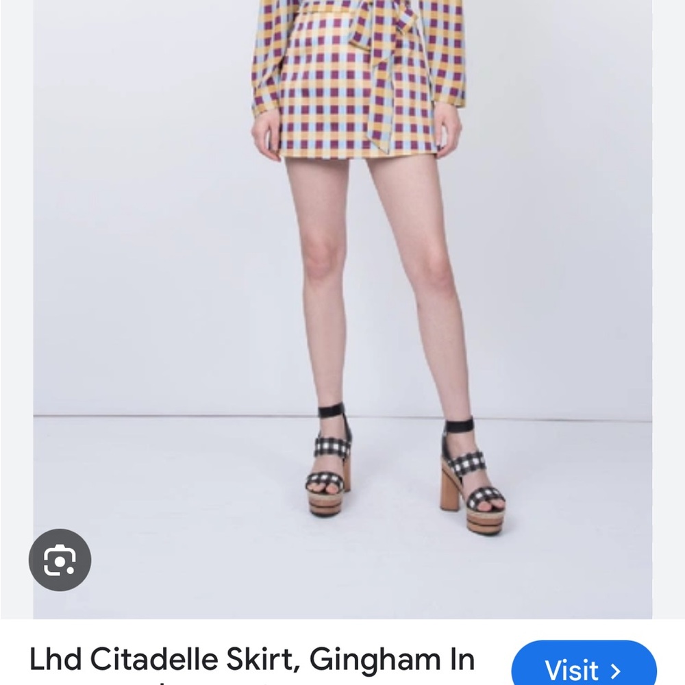 LHD French Citadelle Skirt, Gingham In Neutrals, size 6 gorgeous!